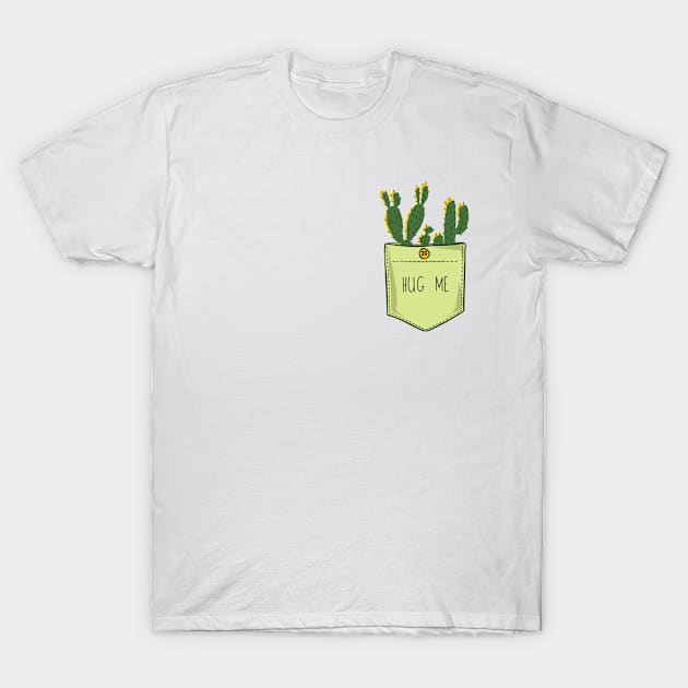 Cactus Pocket T-Shirt by Pocket Puss